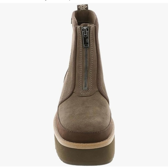 UGG Brown Platform Ankle Boots with Chunky Sole - Picture 3 of 4